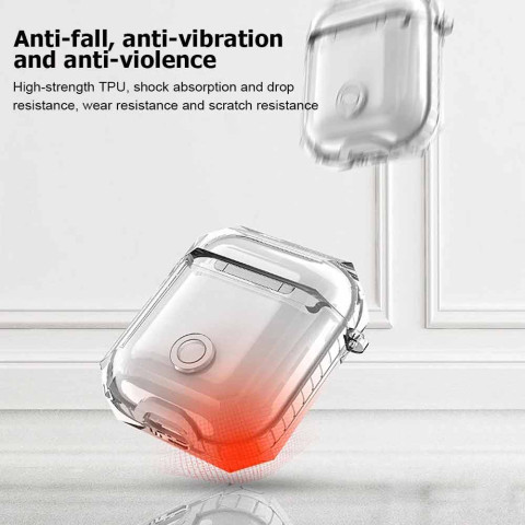 Чехол на AirPods 1/2 Shockproof Transparent Lime